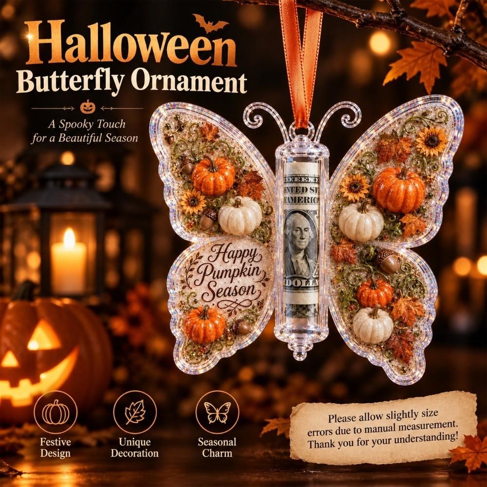 Acrylic Money Holder Ornament Butterfly Hanging Style Treat Holder Ornament Personalized Design Transparent Holiday Gift Pendant