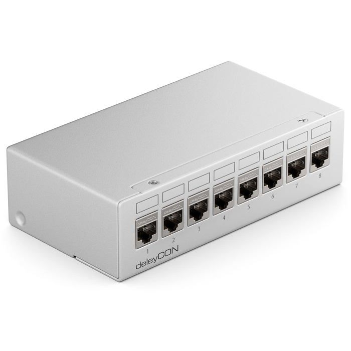 Panneau de brassage - deleycon - mk5300 - 8 ports rj45 - compatible cat 5 à cat 7 - 1u
