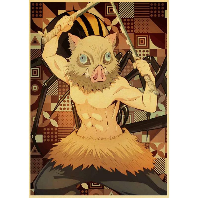 

Классические аниме плакаты «Убийца демонов» эстетический ретро плакат на крафт-бумаге домашний декор наклейки на стену спальня бар кафе художественная живопись 30x21cm