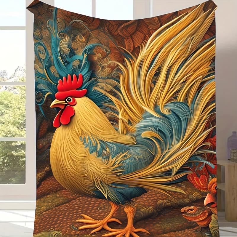 

1pc Beautifully Chicken Pattern Blanket,Soft And Comfortable Blanket, Travel Sofa Bed, Office Home Decor, Birthday Gift Blanket, Boys, Girls 130cmx150cm