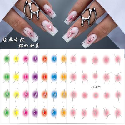 Adesivo per Unghie Cambiamento Graduale Blush Rilievo Dolce Cool Babes Vento Indossare Nail Art Adesivo Gioiello Adesivo per Unghie