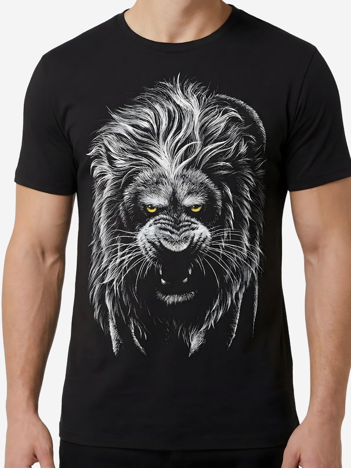 

Мужская футболка с графикой льва, оверсайз, хлопок, короткий рукав, летняя, свободная, Y2K, уличная одежда, мужская одежда с коротким рукавом 4XL