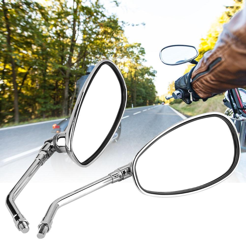 2Pcs Motorcycle Motorbike Modified Rearview Mirror Chrome Rear View Side Mirrors