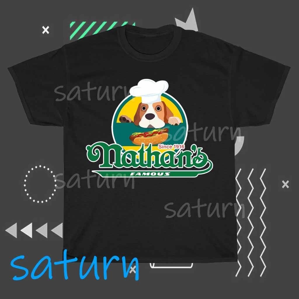 Nathan s Famous Hot Dog Logo T-Shirt Funny Size S to 5XL S