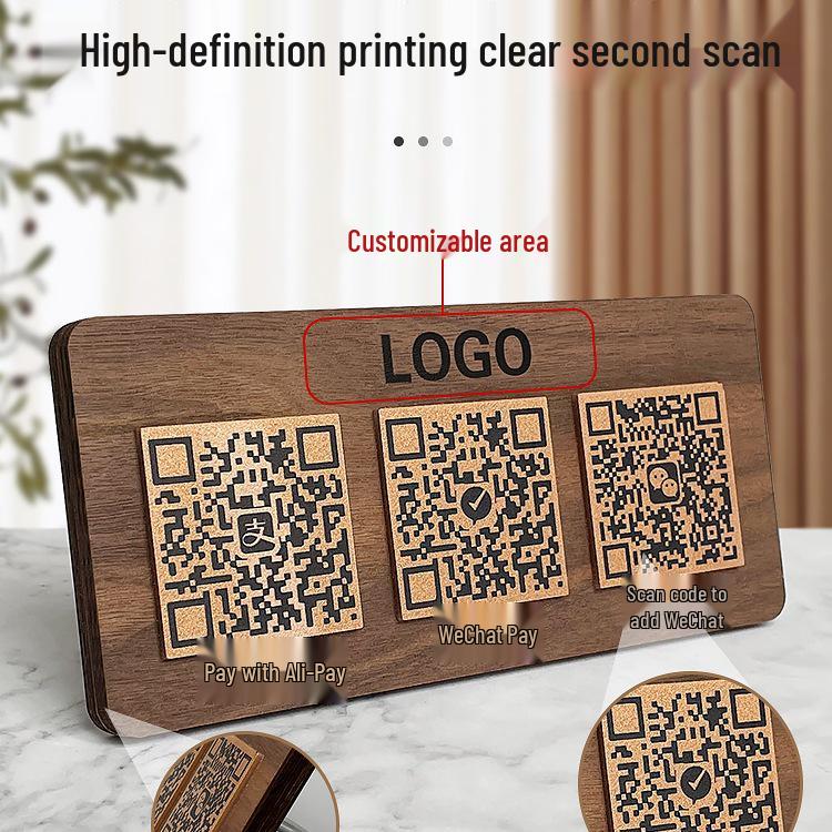 Soporte de Exhibición de Código QR Acrílico Personalizado para Pagos Alipay y WeChat