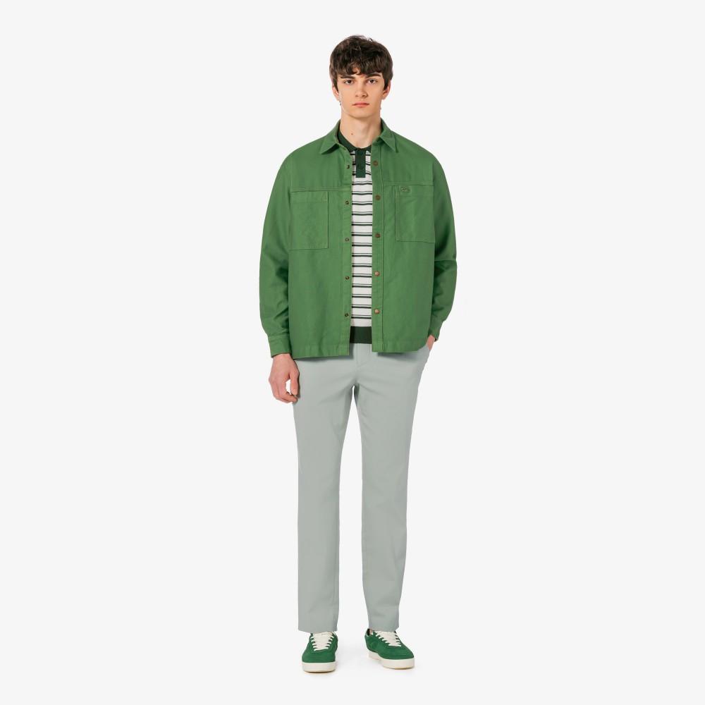 [lacoste] Men's Multi-Stripe Bouclé Mix Short-Sleeve Sweater Polo Shirt PH578E-56G132