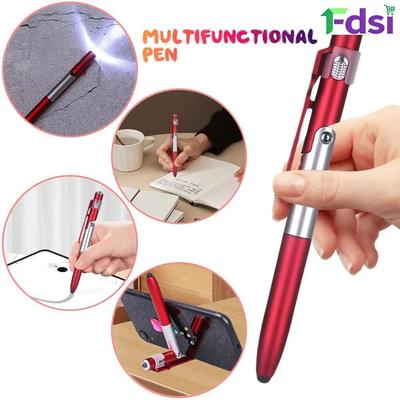 Στυλό Παιχνίδι: Πτυσσόμενο Στυλό Τέσσερα-σε-Ένα Με Φως LED, Βάση Κινητού και Χωρητικό Στυλό Διαρκείας 5ml
