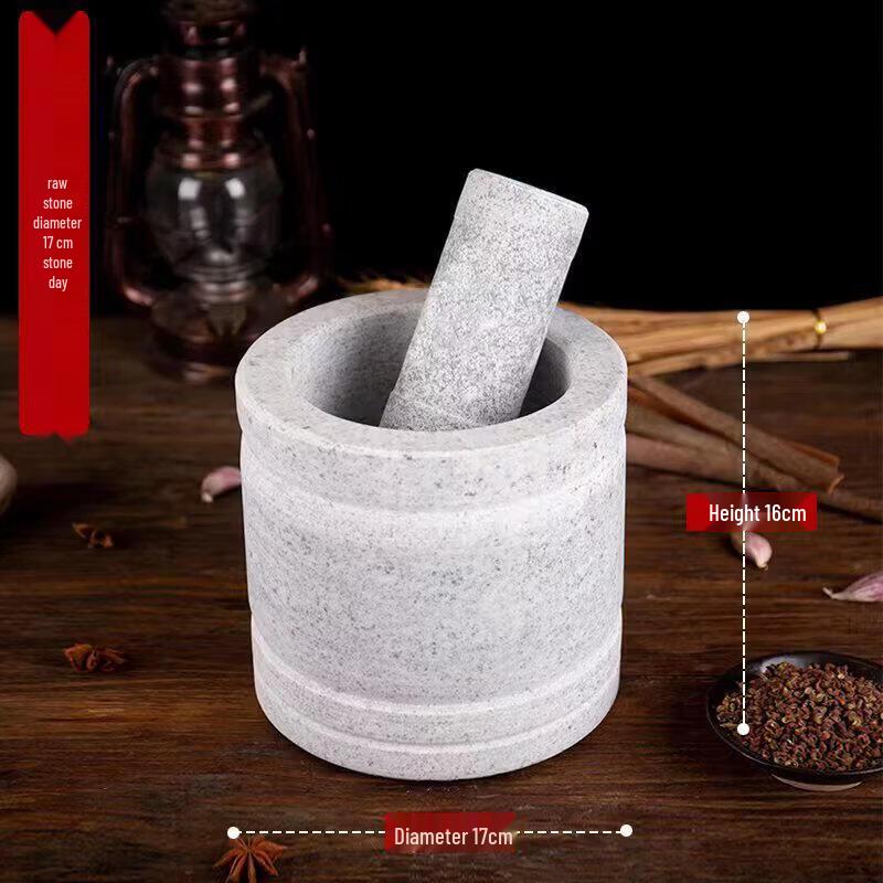 Natural Stone Garlic Press and Herb Mortar and Pestle Set