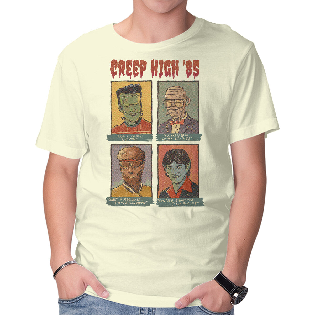 Unisex Crew Neck T-Shirt Creep High Graphic Short Sleeve Casual Tee XL