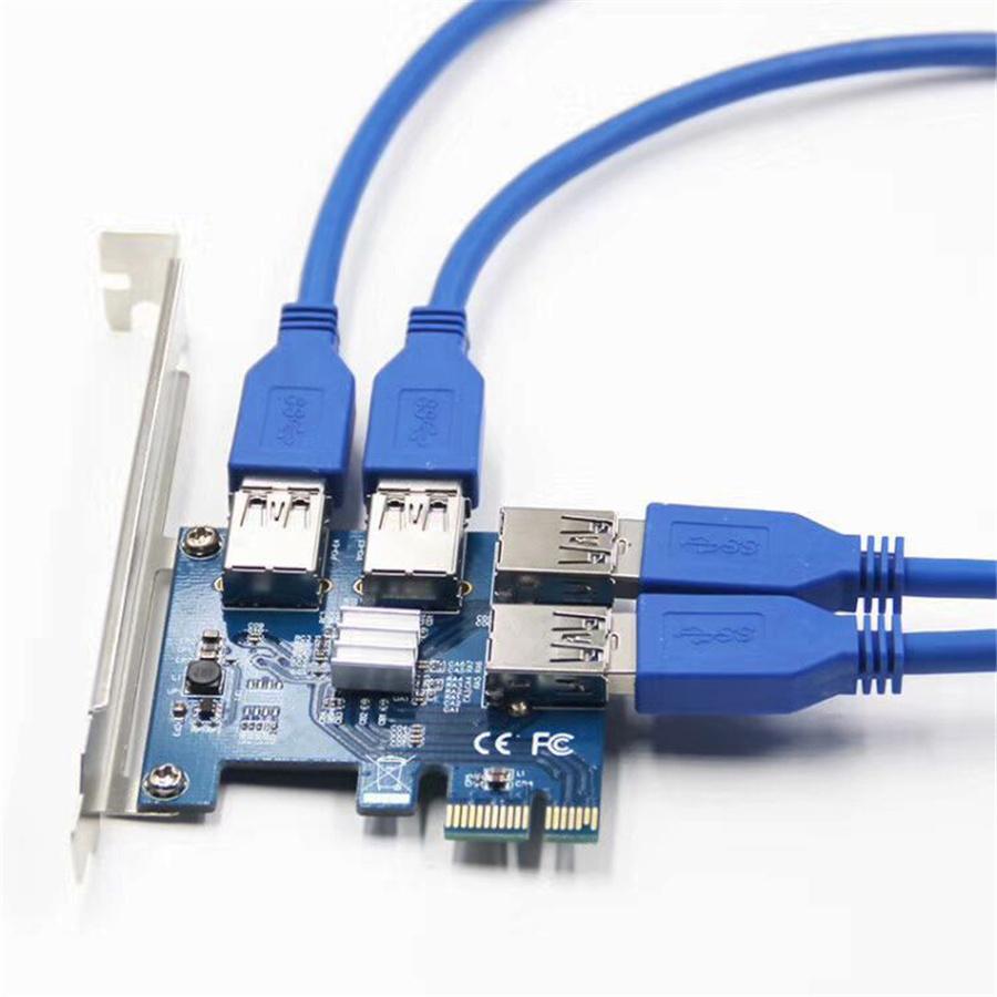 Riser Card PCI-E USB3.0 Port Multiplier Express PCIe 1 To 4 PCI-E