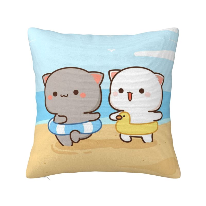 Custom Peach And Goma Eating Salad Modern Throw Pillow Cover Bedroom Decoration Car Cushion