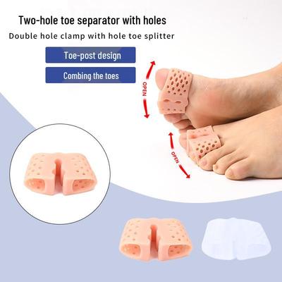 Silicone Hallux Valgus Corrector - Double Hole Toe Separator for Overlapping Valgus
