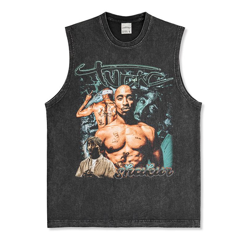 

Tupac Graphic Retro High Street Heavy Cotton Sleeveless Tank Top Small