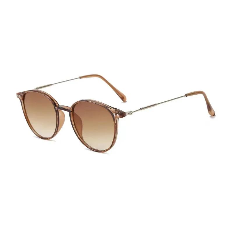 Women'S Fashion Metal Round Frame Sunglasses Personalized Street Photography Men'S Outdoor Fishing Driving Sunglasses