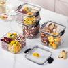 Transparente unterteilte Kunststoff-Lebensmittelaufbewahrungsbehälter mit luftdichten Deckeln - Organizer für Snacks, Trockenfrüchte und Haushaltsgegenstände, Vorratsglas