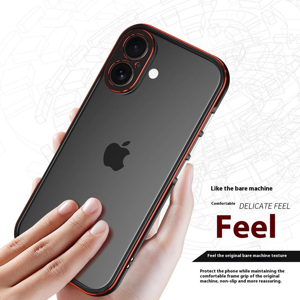 Pro iPhone 17 Nárazníkové pouzdro Bezzadní rámový kryt telefonu s ochranou čočky