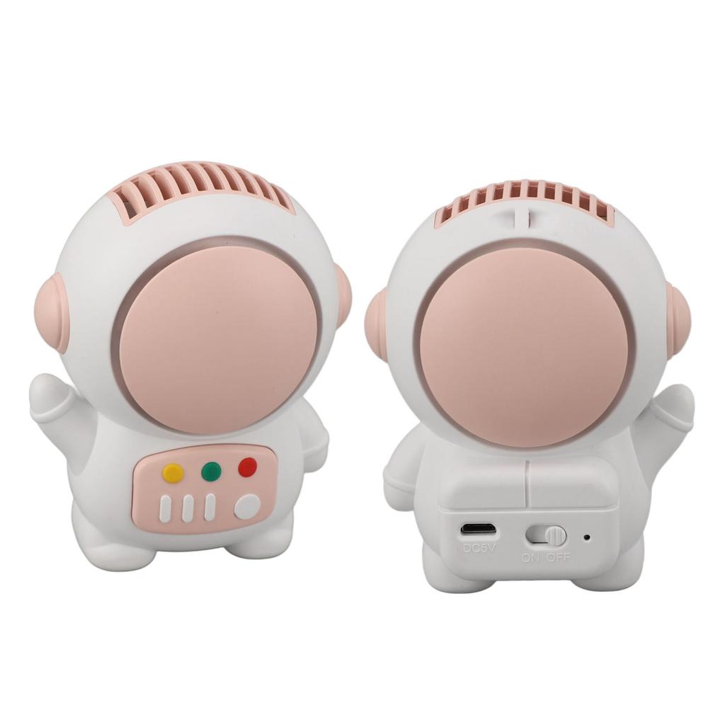 Astronaut Mini Vifte Rosa USB Oppladbar Stille Bladløs 2 Hastighetsjusteringer Håndholdt Astronaut Vifte