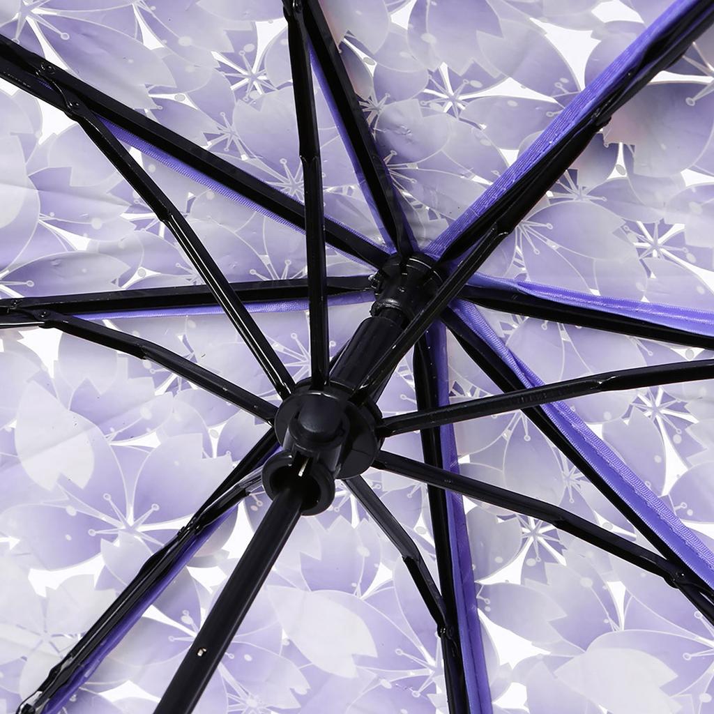 Sakura Transparent Triple Fold Umbrella Umbrella Wind and Rain Protection  Household Rain Gear Bridal Umbrella