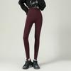 Women's Autumn Winter New Fleece Thicken Cotton Warm Leggings Red High Waist Elasticity Slim Tight Casual Leggings
