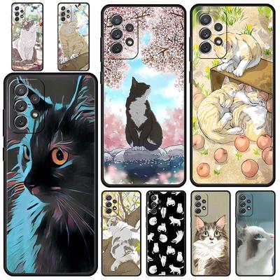 Pouzdro na telefon Fashion Lovely Cats pro Samsung Galaxy A51 A71 A21S A12 A11 A31 A52 A41 A32 A01 A23 A33 A53 A73 A03S A13 5G kryt