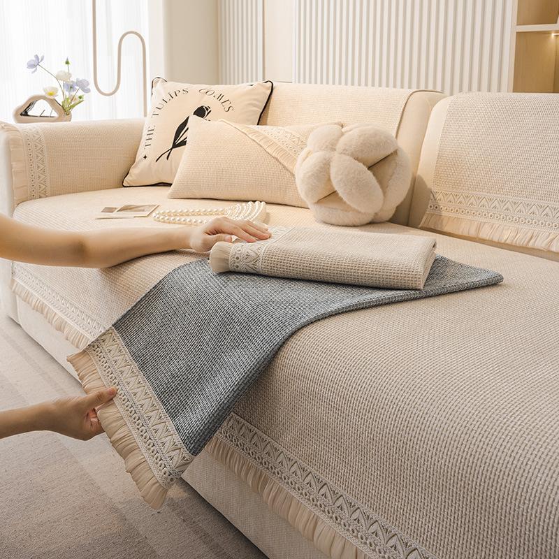 New Sofa Cushion Four-Season Universal Non-Slip Seat Cushion French Cream Wind Advanced Sofa Cover Cloth Towel