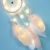 Woven Net Feather Dream Catcher Hanging With Led Lamp Home Decor Dreamcatcher Girl Gift Premium Durable Quality