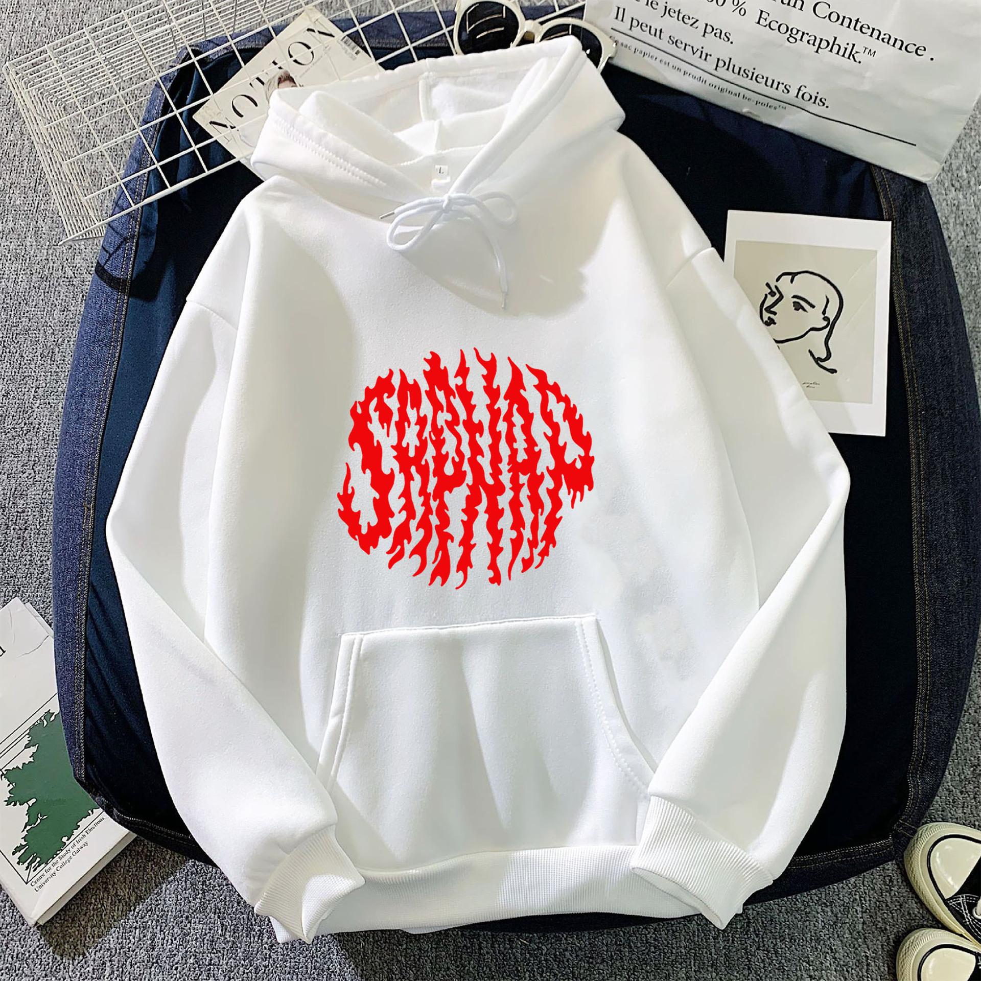 Autumn and winter reed grass printed hoodies sweatshirts for men and women European and American trendy and versatile clothes for couples S 2609₽