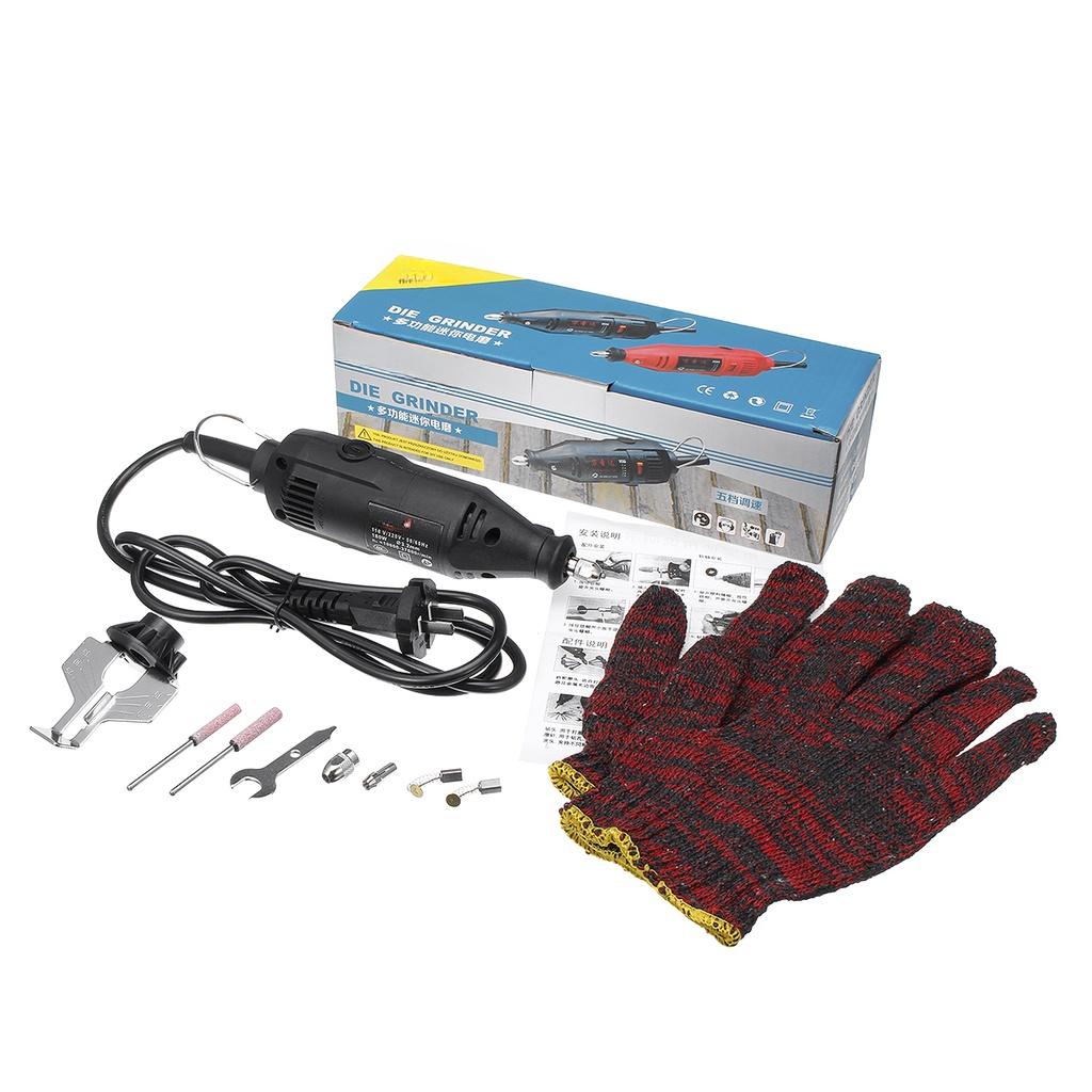 5 Speed Mini Chain Saw Sharpener Electric Grinder Machine Sharpening Kit Rotary Polishing Power Tools with Gloves 37000rpm 180W