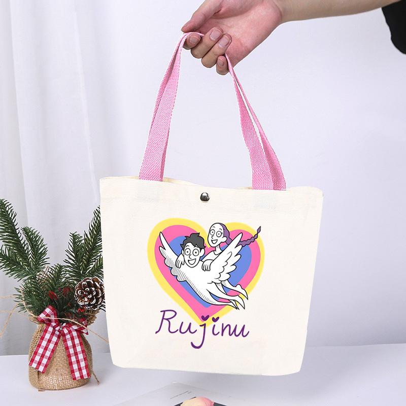 K-Pop Anime Cartoon Printed Student Large Capacity Portable Shoulder Bag Fashion Casual Canvas Bag