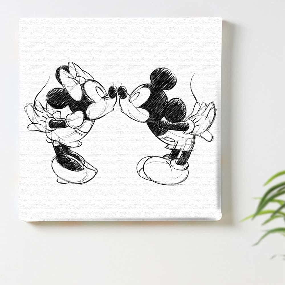 Disney Mickey Mouse Art 15cm X Made In Stylish Interior Living Room Minnie Mouse Monochrome Fabric Panel, 15cm, Small, Japan, Poster, Decor, Decor,