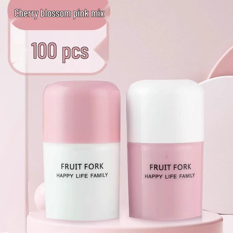 **36-Piece Disposable Plastic Fruit Forks Set** - Two-Pronged Household Fruit Picks