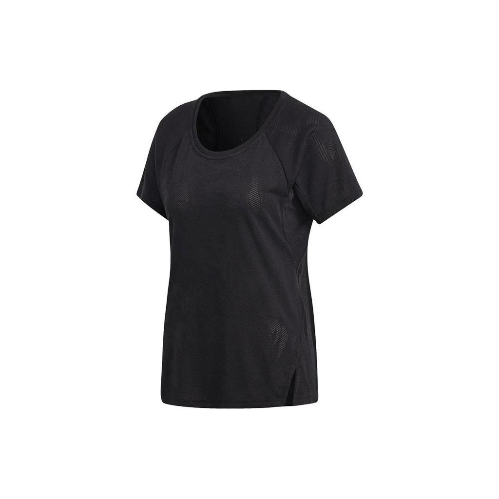 Adidas Solid Color Quick-Dry Breathable Crew Neck Short Sleeve Raglan T-Shirt Women Tops Black DU1323