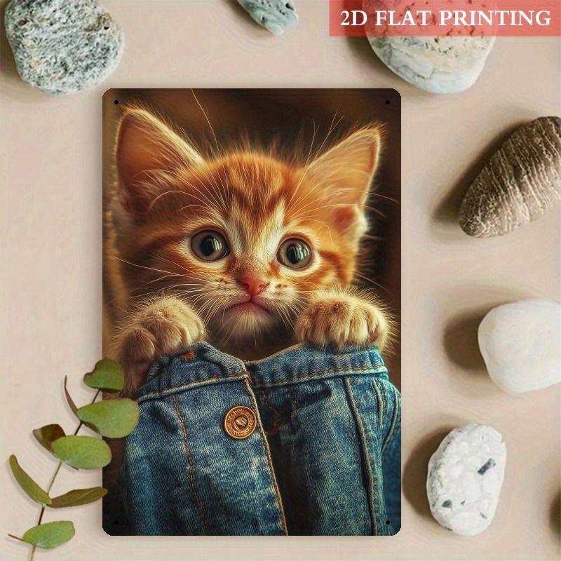 Old-Fashioned Animal Theme Metal Tin Sign for Kitchen Bar Coffee Shop Interior