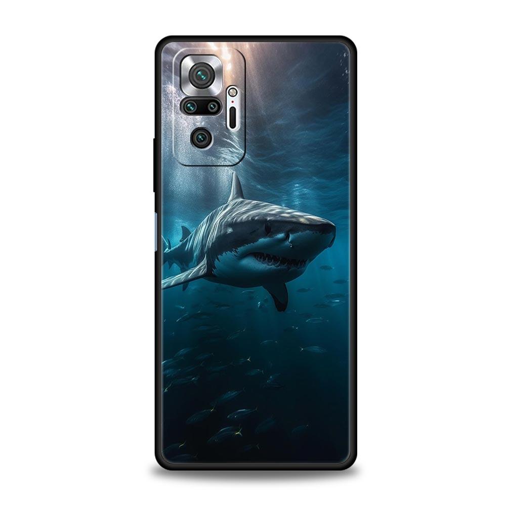 Ocean Whale Shark Swimming Phone Case For Xiaomi Redmi Note 14 13 12 5G 11 10 Pro Plus 4G 9S 9 14C 13C 12C 10C 9C 9A Soft Cover