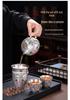 Handcrafted Dunhuang Silver-Plated Tea Set: Portable Kung Fu Gift Box Souvenir