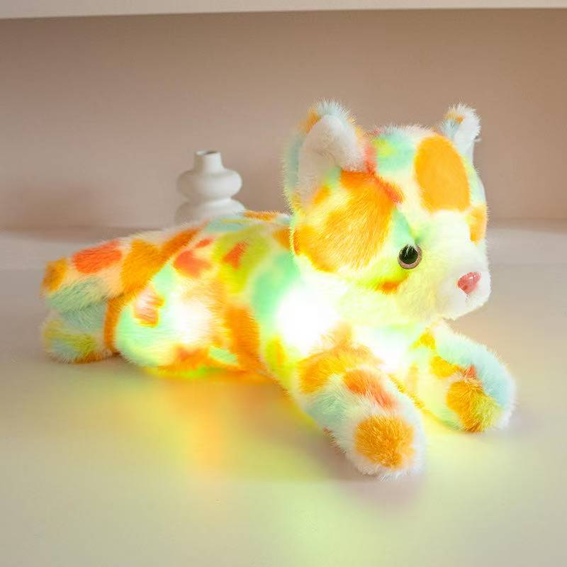 The latest 35cm glowing colored cat doll Kawaii stuffed plush toy figurine cartoon anime cute children's birthday gift doll