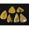 37-42MM Natural Bumble Bee Jasper Pear Cabochon Loose Gemstone 06Pcs Lot C-91