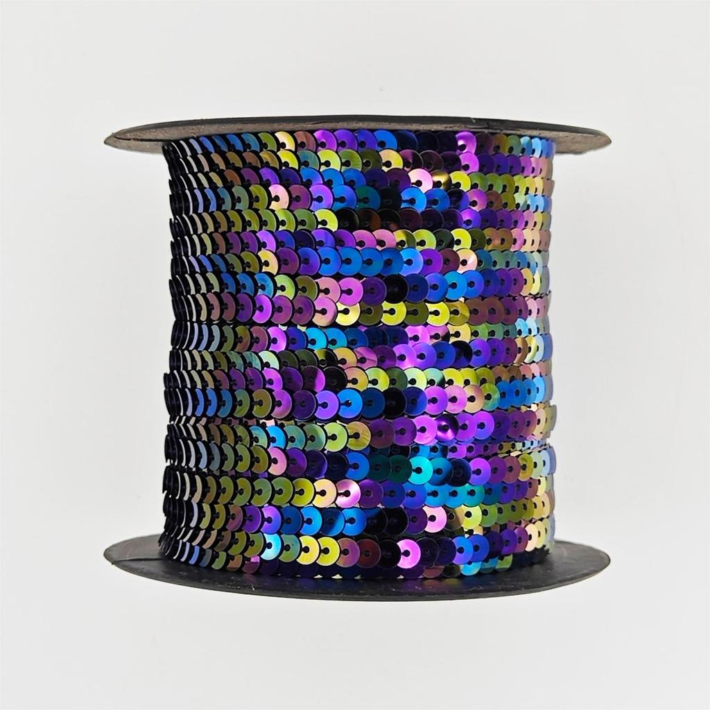 Eco-friendly 5mm Flat Lace PET Sequin Woven Ribbon for Shoe and Hat Accessories
