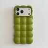 Custodia per Telefono Cover Case Colore Solido Lucido Opaco Placcata con Motivo a Griglia per Pane Stereoscopico Creativo per iPhone 17 16 15 14 13 12 Pro Max