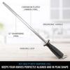 LMETJMA Premium 12 Zoll Messerschärfer Stab Chef Diamant Schleifstab Abziehstab für alle Küchenmesser KC0311