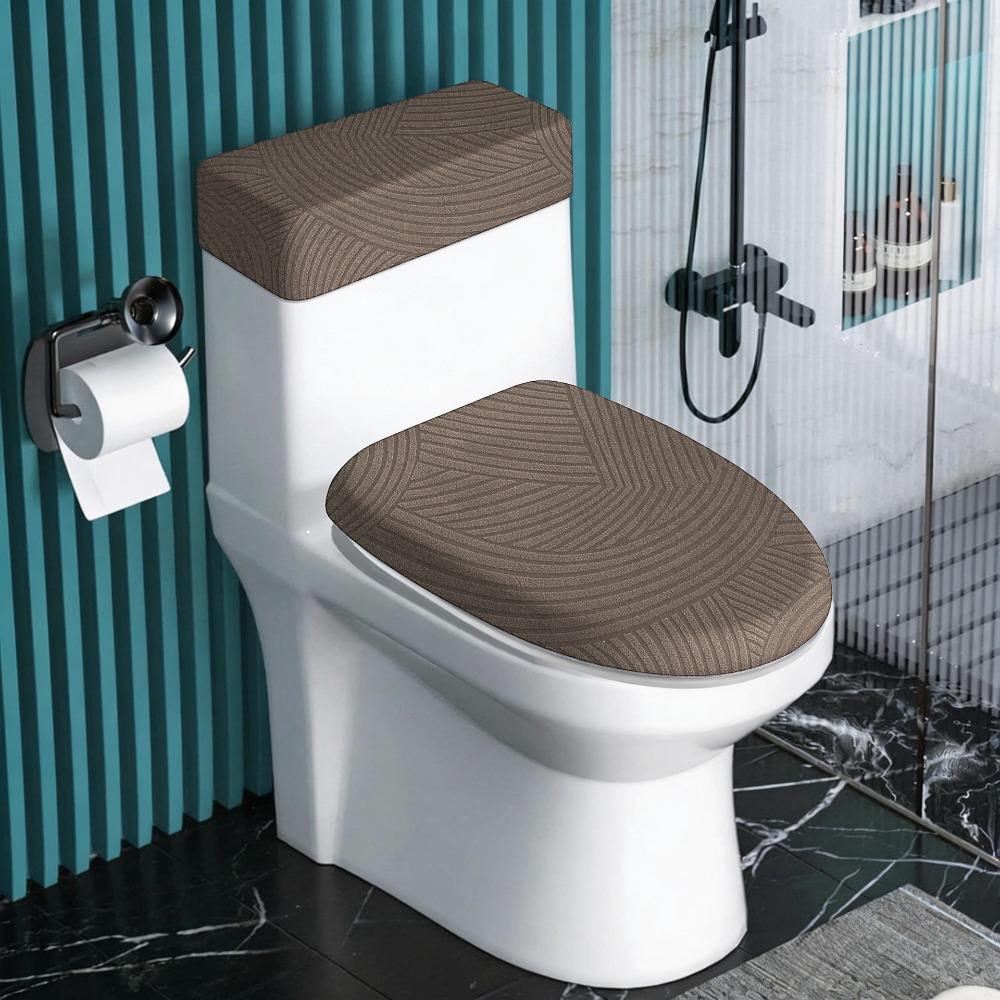 1 Set Machine Washable Toilet Seat Cover Dustproof Bathroom Toilet Cover Set Bathroom