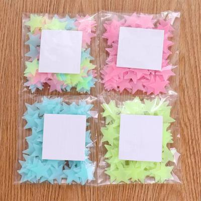 100/300PCS Glow In The Dark Stars Wall Stickers Luminous 3D Fluorescent Adhesive Decoration for Home Baby Kids Bedroom Ceiling