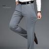 Men's Elastic Suit Pants Thin Straight Leg Trousers Wrinkle Resistant Non-Iron Business Trousers for Office Formal Wear Date