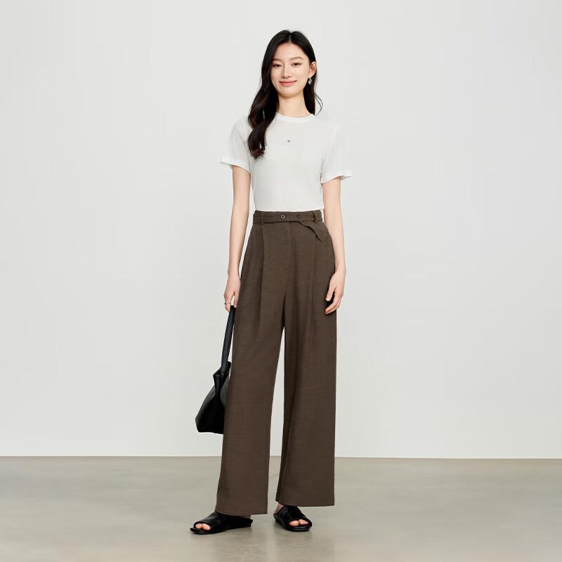 JOY SPEAKER 2025 Spring Linen Blend High-Waisted Straight-Leg Casual Pants