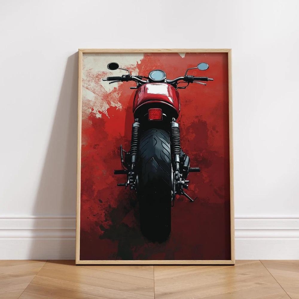 Vintage Cafe Racer Poster – Grunge Motorcycle Wall Arts Rustic Garage Decor Bold Bike Print Retro Biker Gift Industrial Vibes