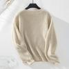 Locker Gestrickter Vintage Cardigan Pullover Einfarbige Lange Ärmel O-Ausschnitt Oberteil für Herbst Winter
