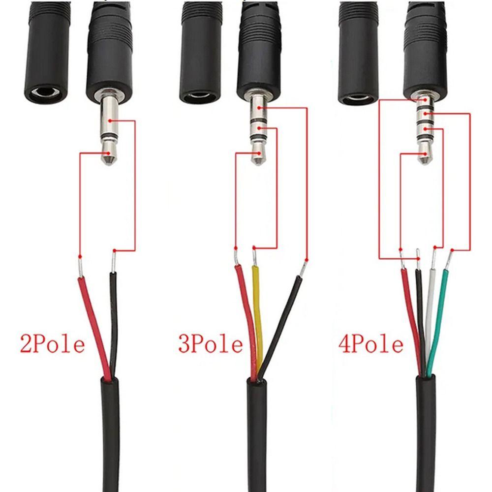 1Pcs 2/3/4Pins Mono Stereo AUX Connector 2.5mm/3.5mm DIY Audio Extension Wire AUX Extension