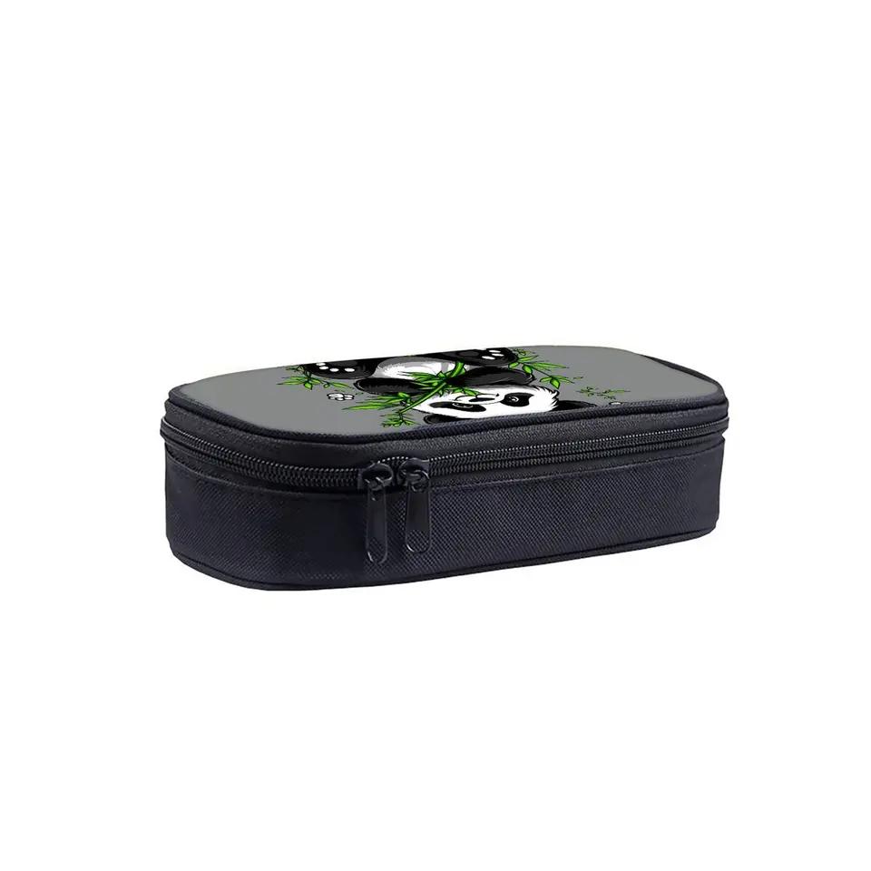 Hot Sales Panda Print Layered Fabric Pencil Case 3D Cartoon Pen Bag Best Gift for Boys/Girls School Supplies