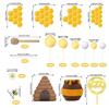 Bee Cake Toppers Honey Jar Cake Topper Honeycomb Cake Decorations for Baby Shower Bee Theme Birthday Party Decoration Supplies
