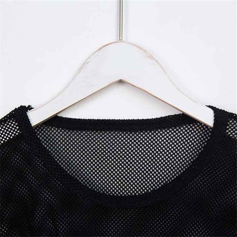 Short-sleeved Women's Blouse Quick-drying Running Yoga Clothing Perspective Sports Mesh Blouse